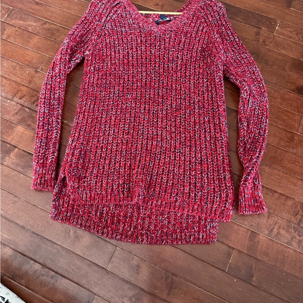 American Eagle Outfitters Red V-Neck Sweater